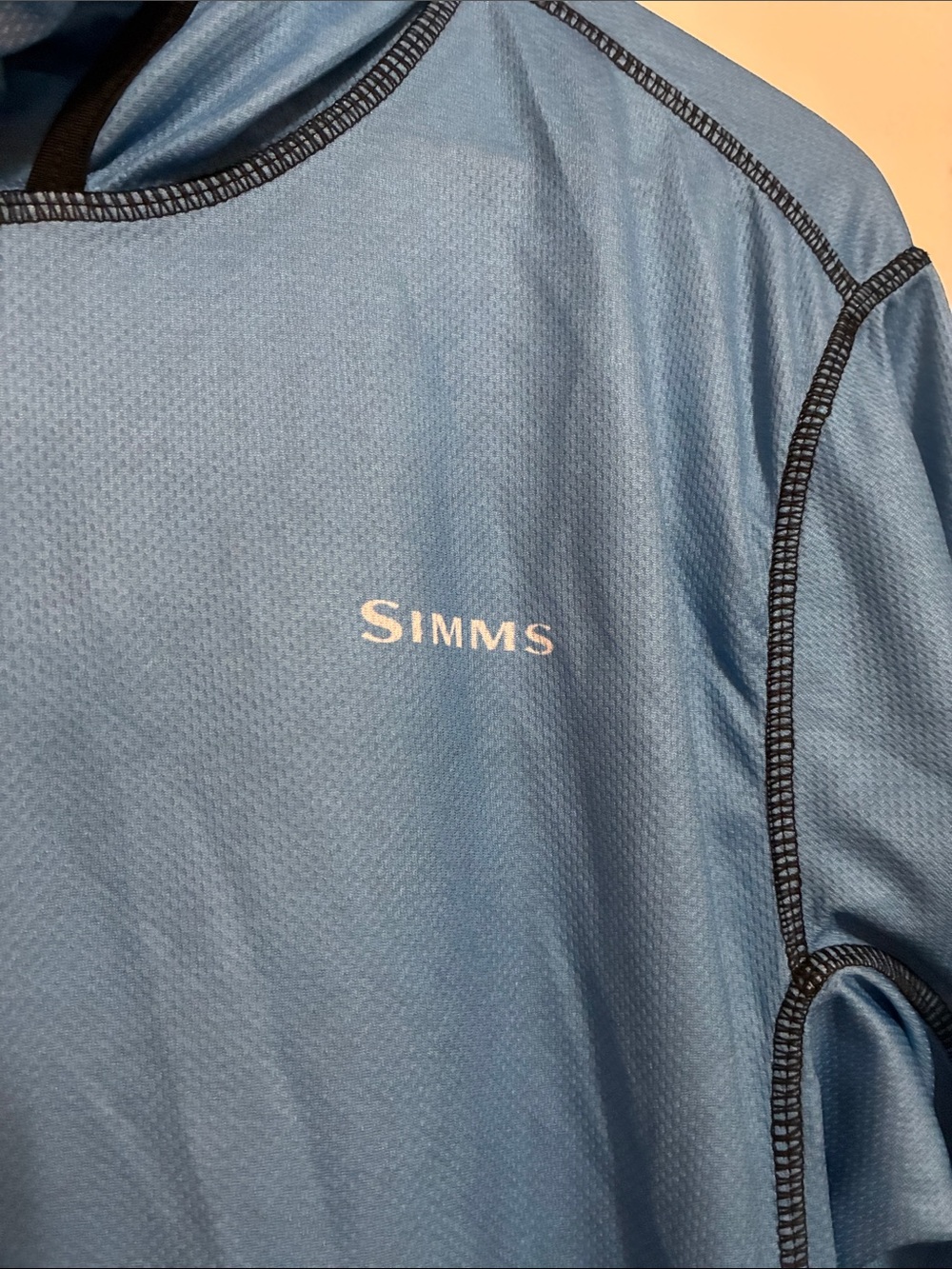 Simms Sky Blue Hooded Performance Fishing Shirt - Picture 2 of 6